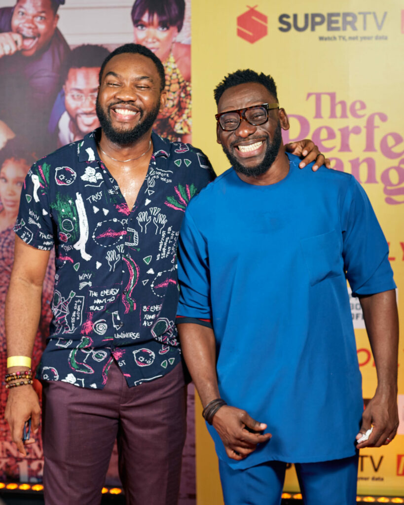 "The Perfect Arrangement" Premiere With Bovi, Sharon Ooja, Pere Egbi And Others 14 Ibrahim Suleiman with Damola Ademola at the Premiere of The Perfect Arrangement Nollywire scaled 1