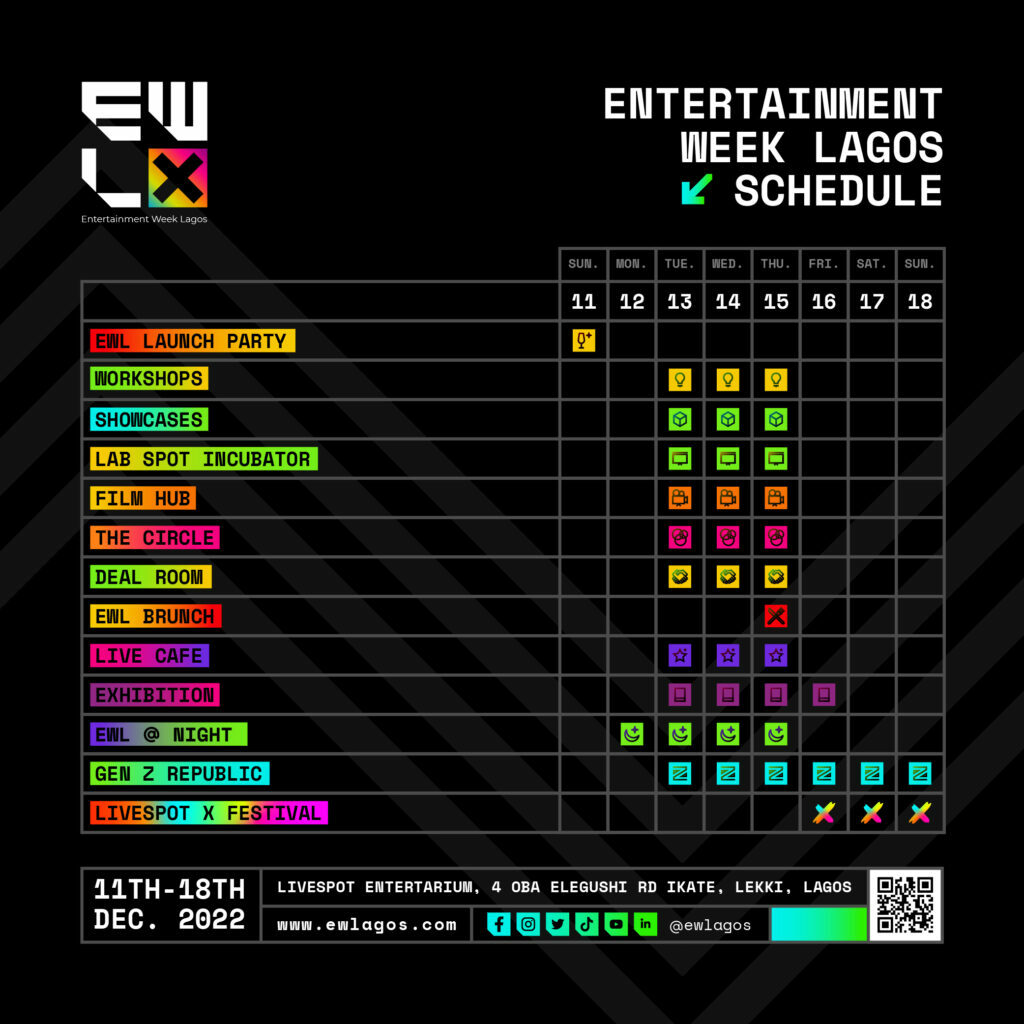 Livespot360 to Position Lagos as the Epicentre of Global Entertainment This December with #EWLagos, Livespot X Festival & The Launch of the Livespot Entertarium 38 Entertainment Week Lagos Schedule