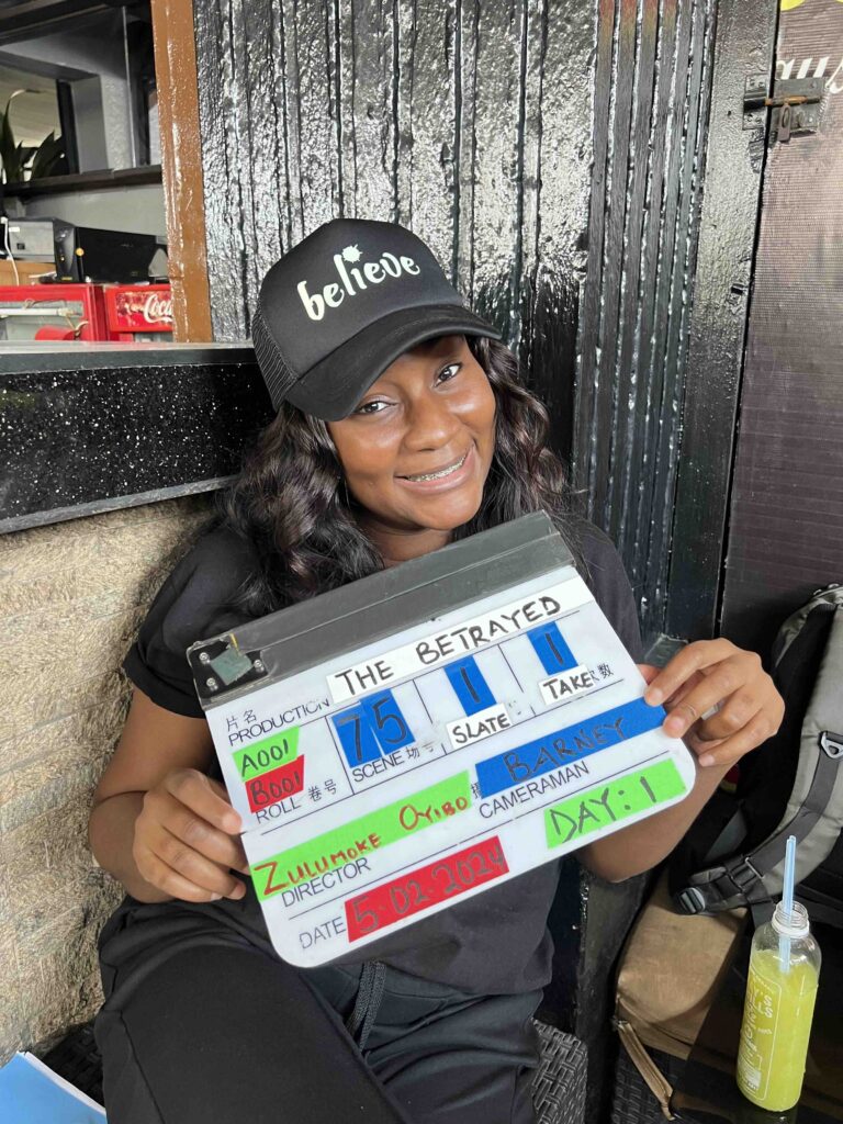 'The Betrayed:' Zulumoke Oyibo Directs Her First Film Starring Uche Montana for Inkblot Productions 1 Zulumoke Oyibo on the set of 'The Betrayed'
