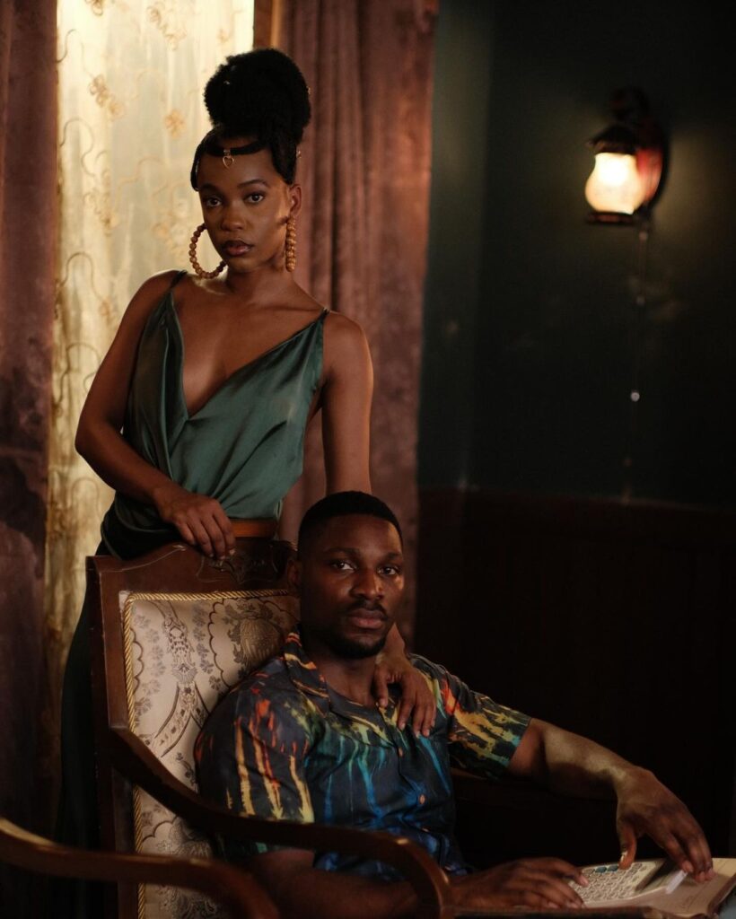 Tobi Bakre Stars in 'Farmer's Bride': FilmOne Studios' Latest Original Production 5 Efe Irele and Tobi Bakre on set of 'Farmer's Bride' © FilmOne Studios