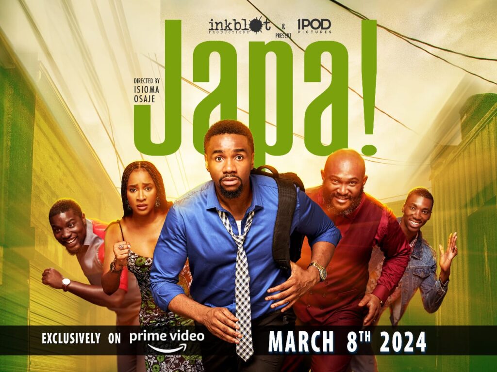 Watch 'Japa!' Trailer: Isioma Osaje Directs Jide Kene Achufusi and Adesua Etomi in a Full-Circle Moment 1 'Japa!' Poster landscape. Courtesy Inkblot Productions. Nollywire
