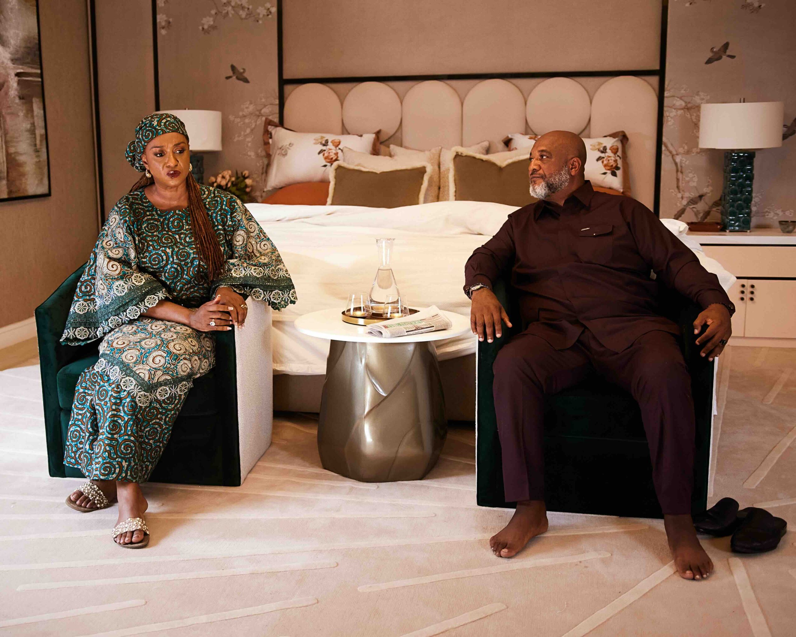 'Strong:' Sophie Alakija, Chris Okagbue Return for 'Drawing Strength' Sequel 7 Fadekemi Olumide-Aluko with Edward Fom in 'Strong' by Dimbo Atiya © Innovative Television Kontents