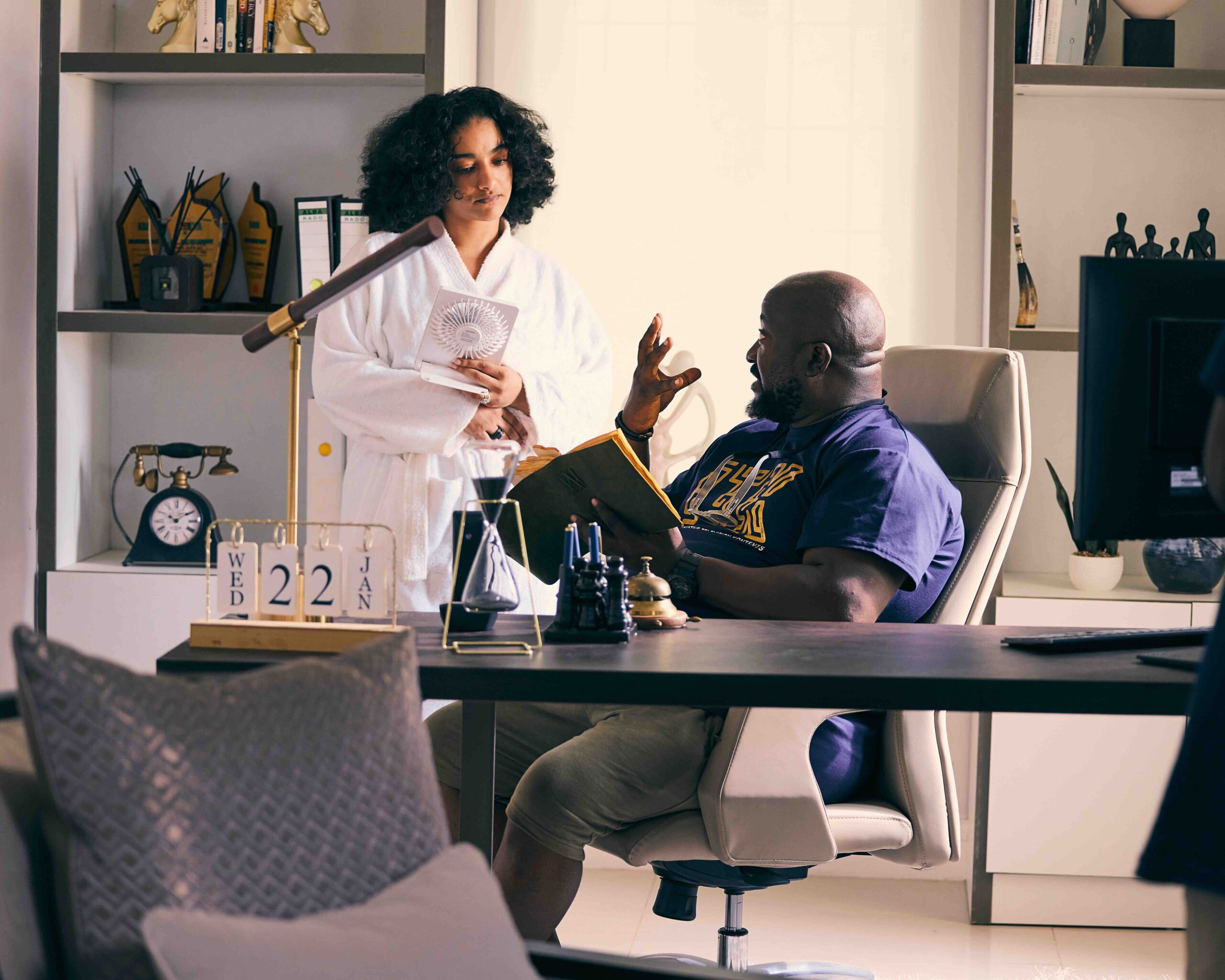 'Strong:' Sophie Alakija, Chris Okagbue Return for 'Drawing Strength' Sequel 4 Sophie Alakija with Dimbo Atiya on the set of 'Strong' by Dimbo Atiya © Innovative Television Kontents