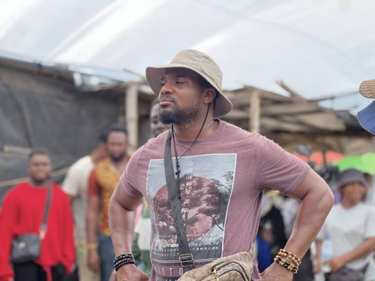 Kunle Remi on the set of 'Muri & Ko'