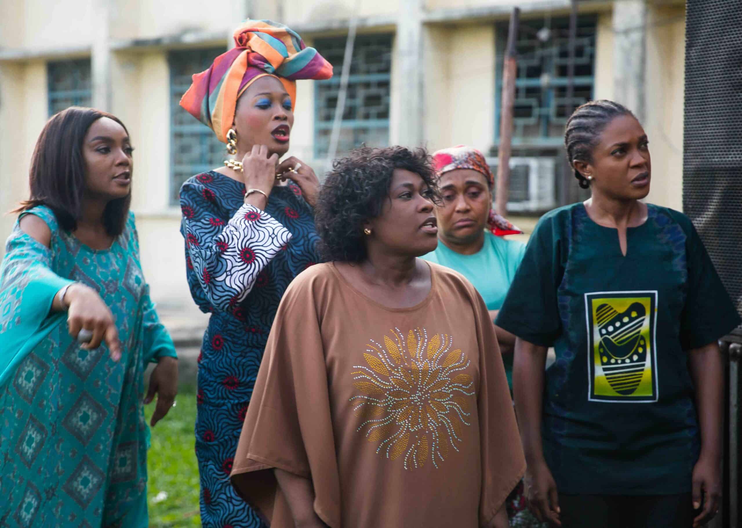 Omoni Oboli Unveils 'Wives on Strike 3' First-Look, 2024 Release Plans, and New Cast Additions 11 Chioma Chukwuka Akpotha, Uche Jombo, Omoni Oboli, Ufuoma McDermott, Hilda Dokubo and Bukunmi 'Kiekie' Adeaga-Ilori on the set of 'The Uprising Wives on Stike 3' - Nollywire