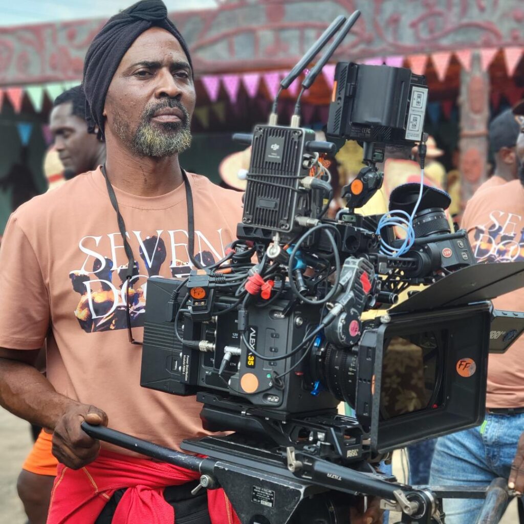 How Eight Cinematographers Shot Nollywood in 2025 1 Idowu Adedapo (Mister Views) on the set of 'Seven Doors'