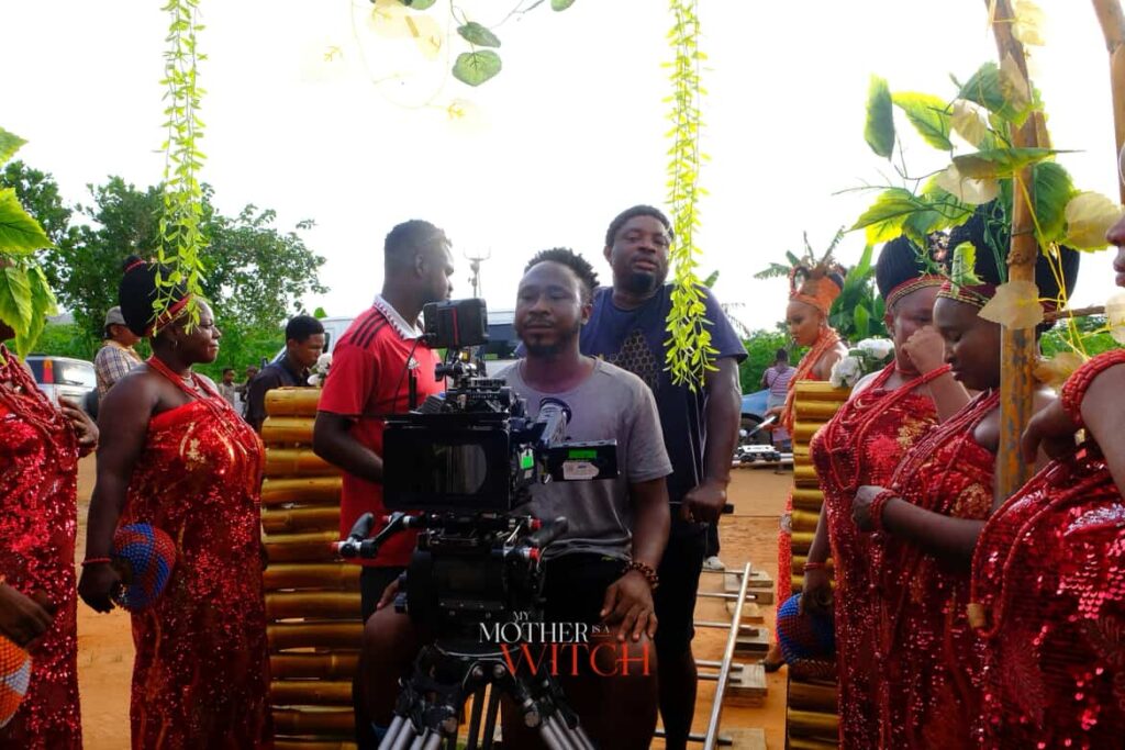 How Eight Cinematographers Shot Nollywood in 2025 4 Ralph Kanye on the set of 'My Mother is a Witch' © Anthill Studios