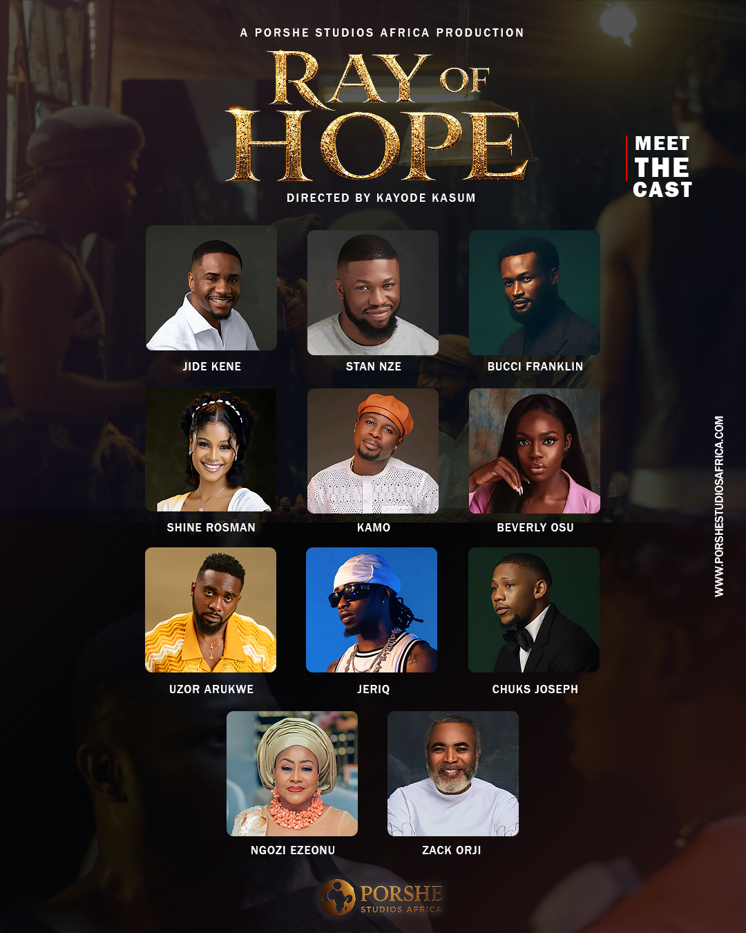 'Ray of Hope' Cast Revealed: Jide Kene Achufusi and Sunshine Rosman Lead Porshe Studios Debut 1 'Ray of Hope' Full Cast