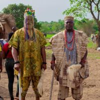Bolanle Ninalowo and Akin Lewis on the set of 'Asiri Ade' - © Papaya Studios