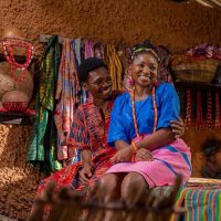 Mike Afolarin with Omowunmi Dada on the set of 'Asiri Ade' - Papaya Studios